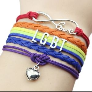 Pride Rainbow Infinity Love heart bracelet